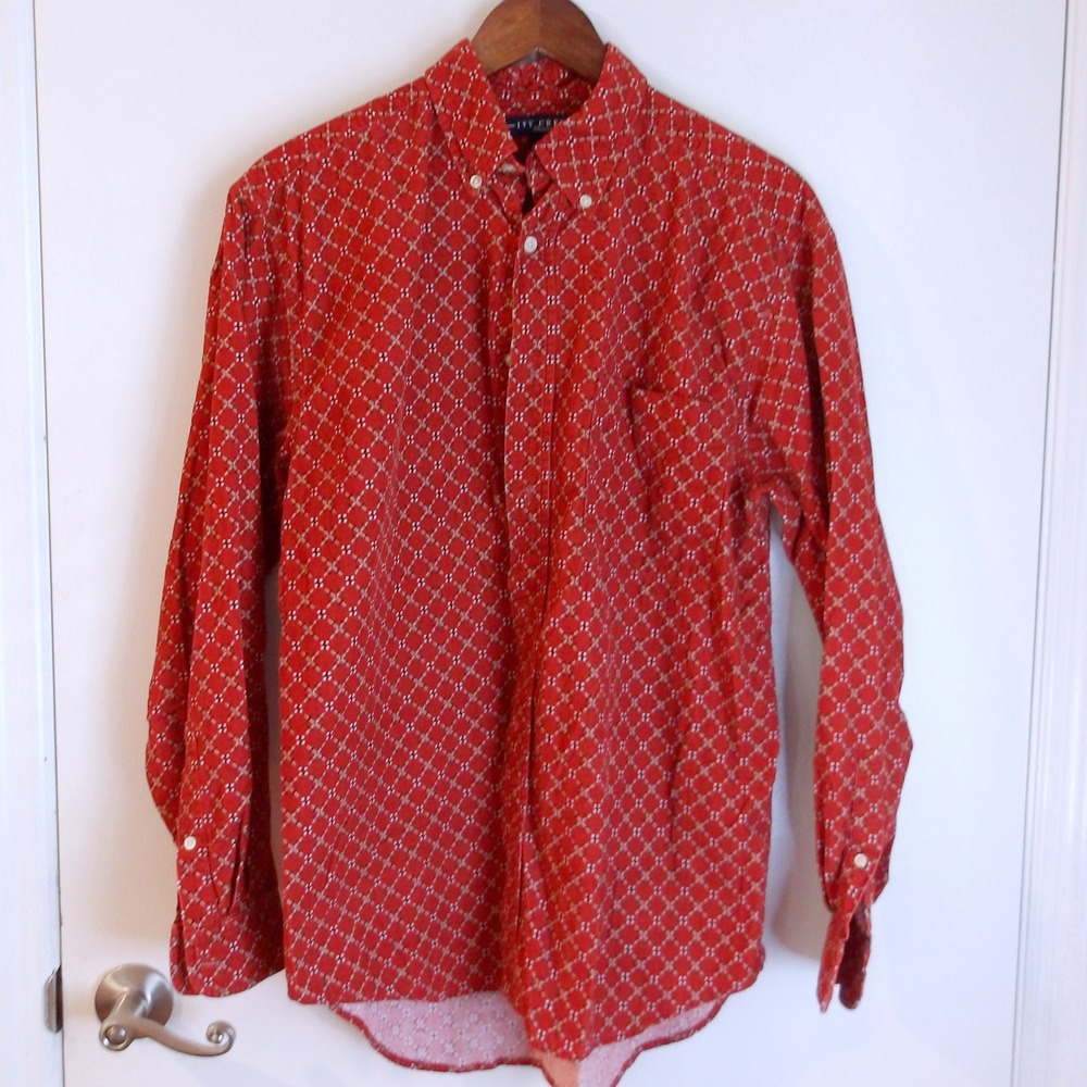 Ivy Crew Button Down Shirt Long Sleeve‎ Patterned Casual Mens Size M /#5334